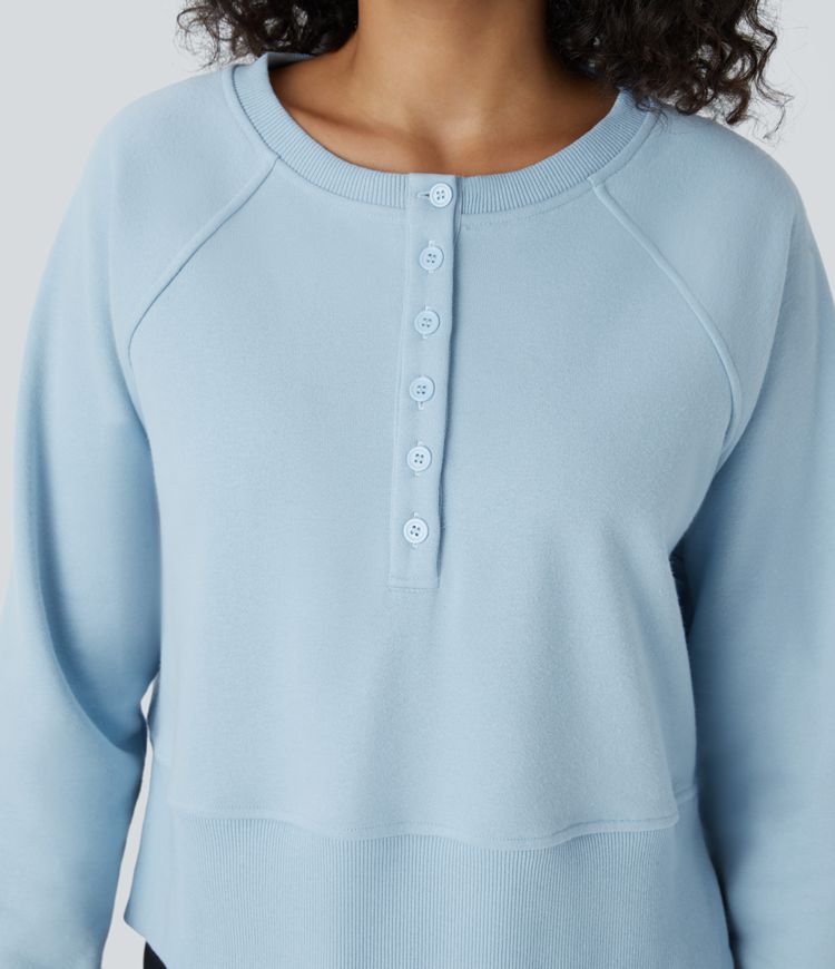 High-Low Zip Pullover | Cotton-Blend | Modern and Comfortable