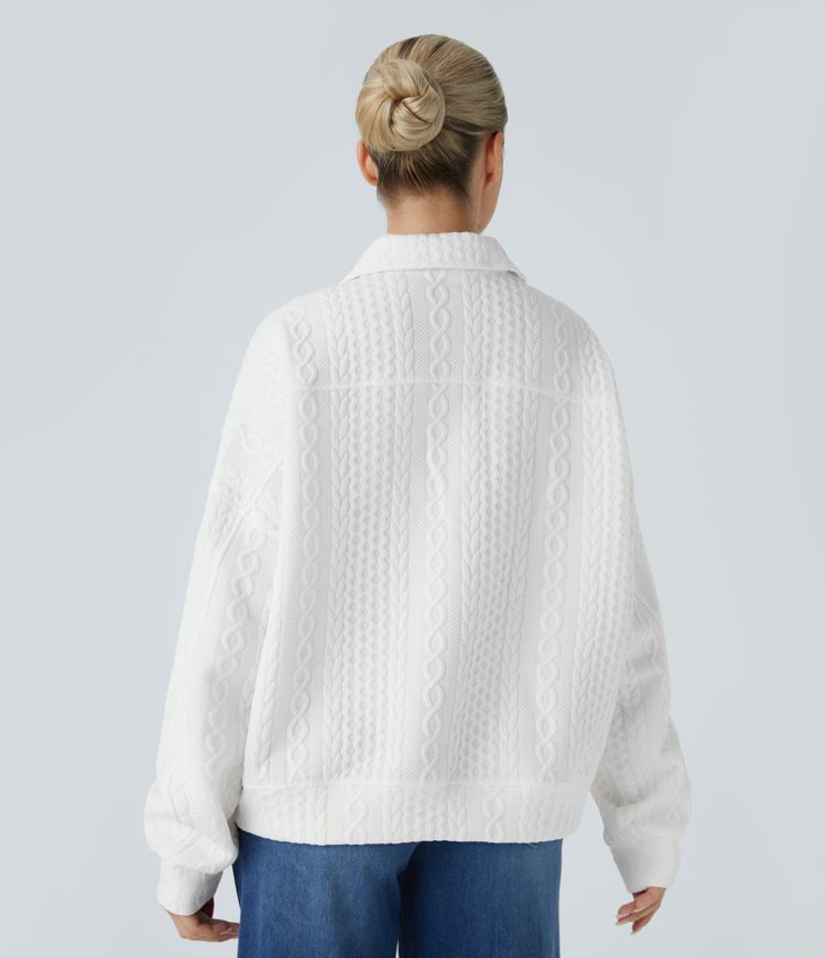 Collared Cable-Knit Sweater | Cotton-Blend | Classic and Cozy