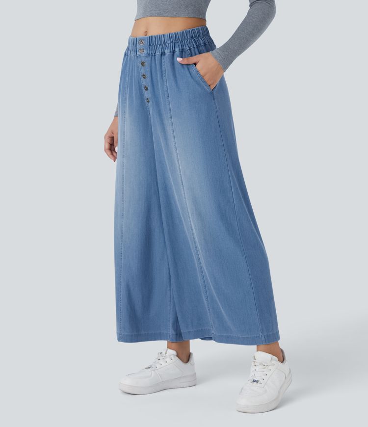 Wide-Leg Denim Pants | Tencel | Lightweight and Breathable