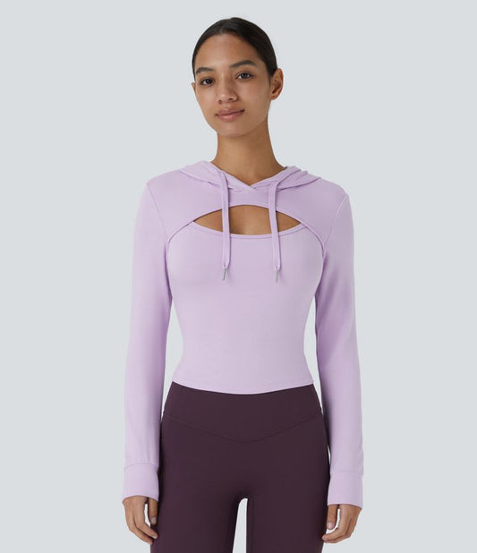 Fitted Lavender Hoodie | Stretch Fabric | Chic and Functional