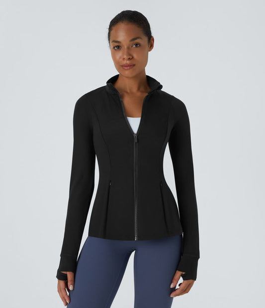 Fitted Zip-Up Jacket | Stretchy Activewear | Lightweight and Stylish