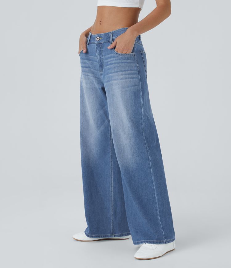 High-Waisted Wide-Leg Jeans | Light Denim | Relaxed and Trendy