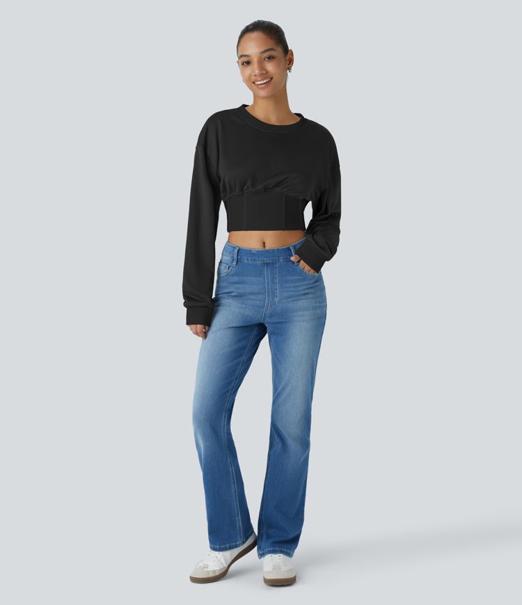 Cropped Black Sweater | Fitted Waist | Trendy and Comfortable