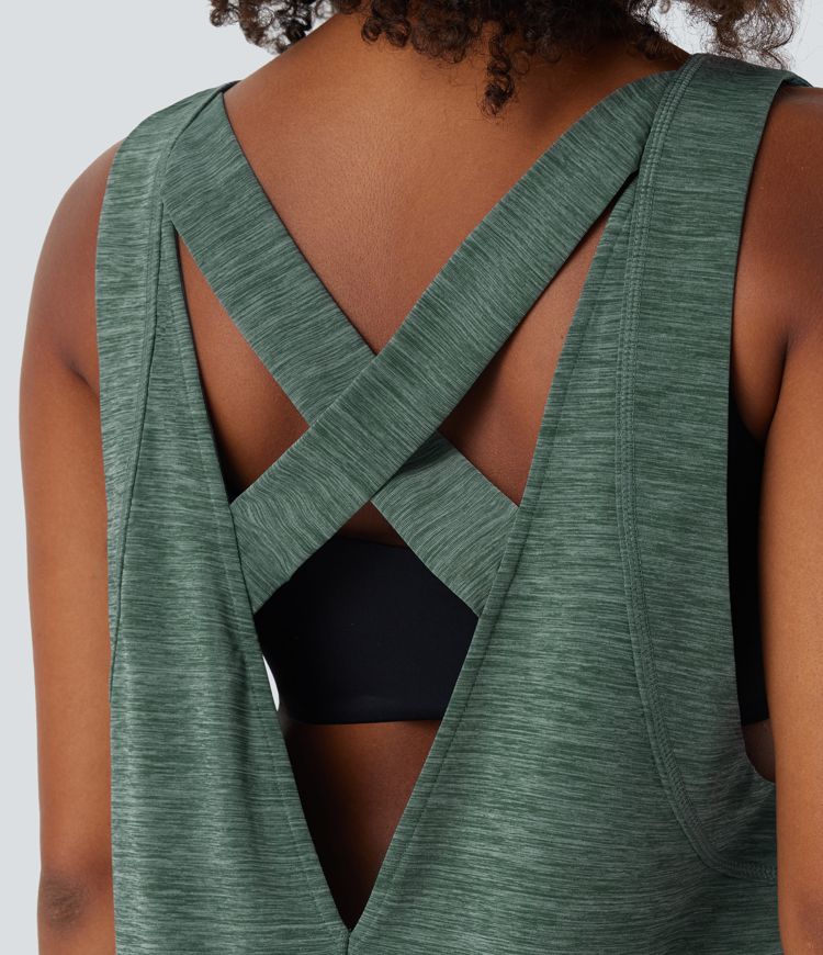 Cross-Back Tank Top | Active | Stylish and Breathable