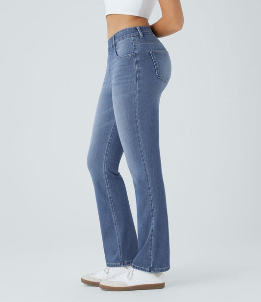 Bootcut Stretch Denim Jeans | Light Blue Wash | Flattering Fit