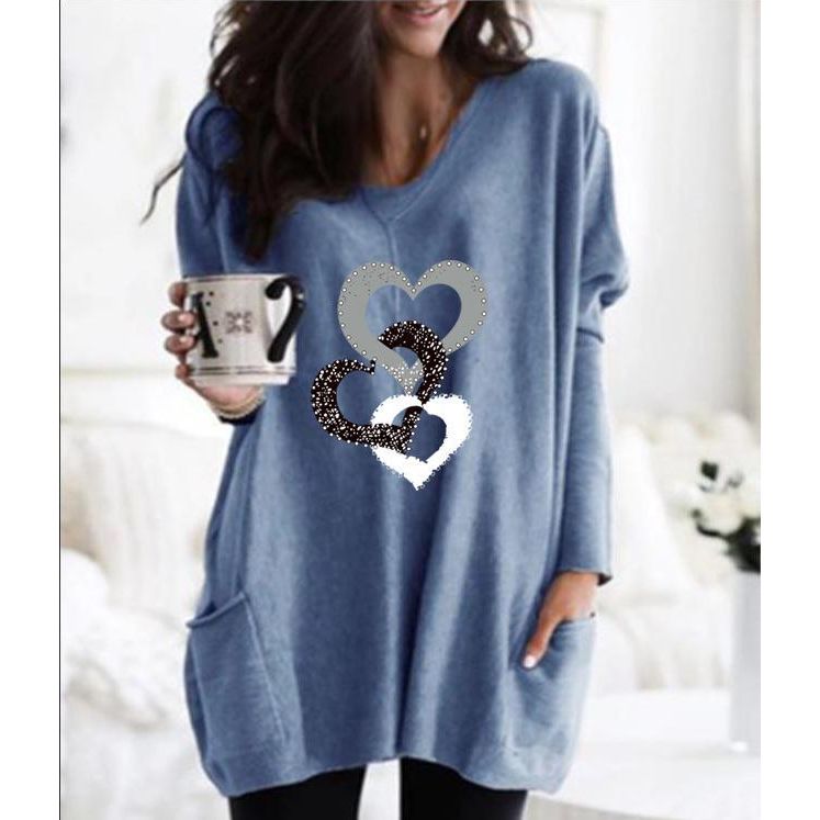 Oversized Heart-Print Top | Relaxed Fit | Casual Comfort