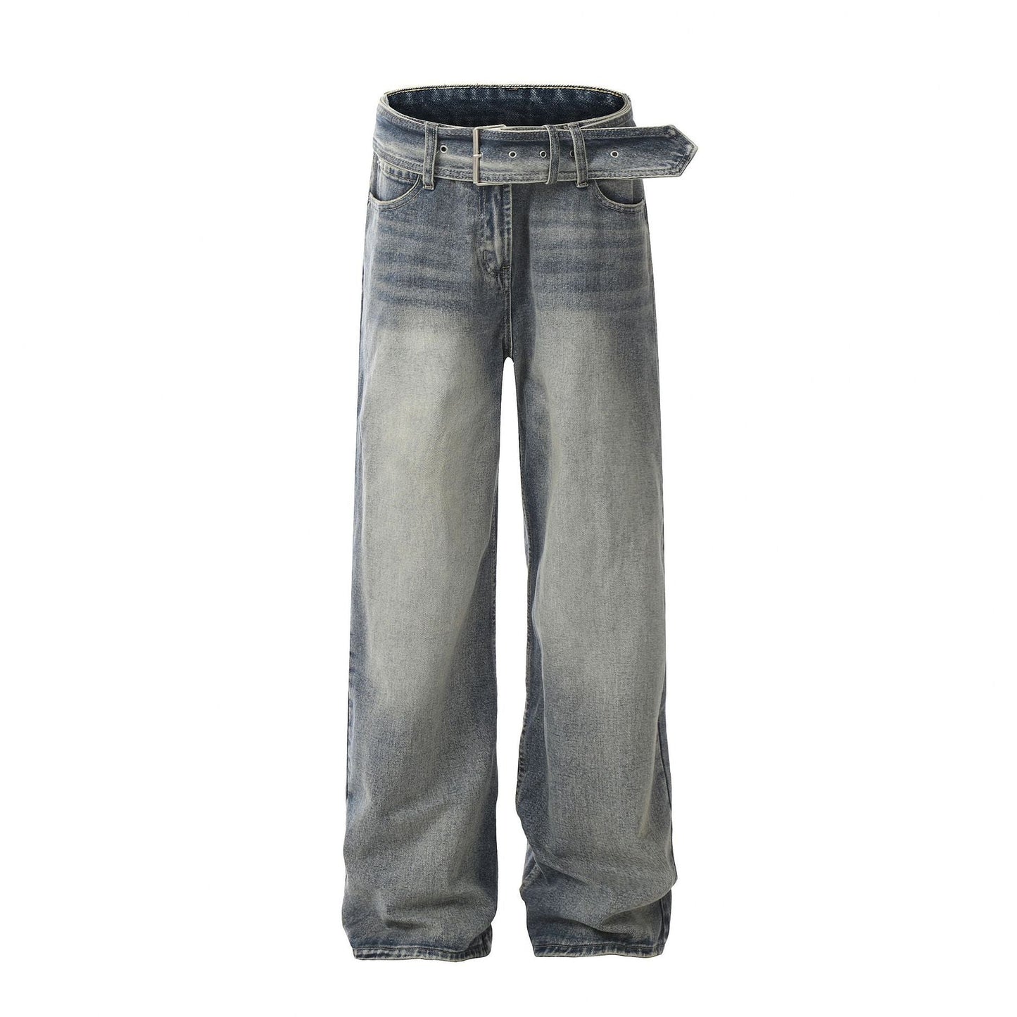 Wide-Leg Washed Denim Jeans | Classic Comfort | Durable and Stylish