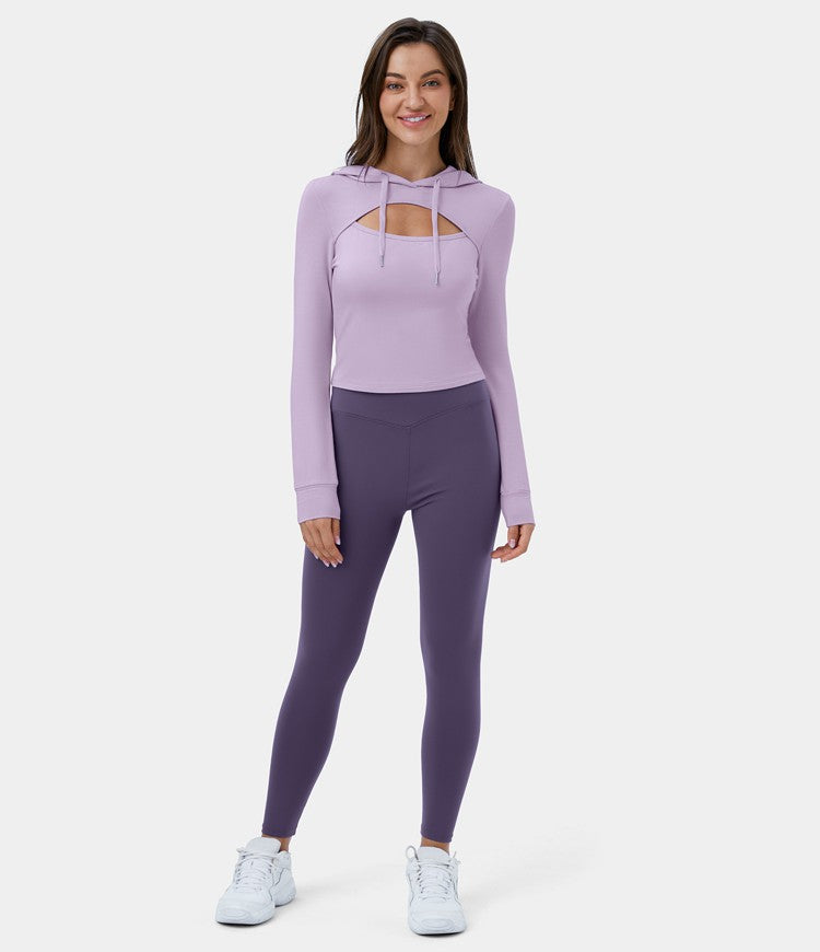 Fitted Lavender Hoodie | Stretch Fabric | Chic and Functional