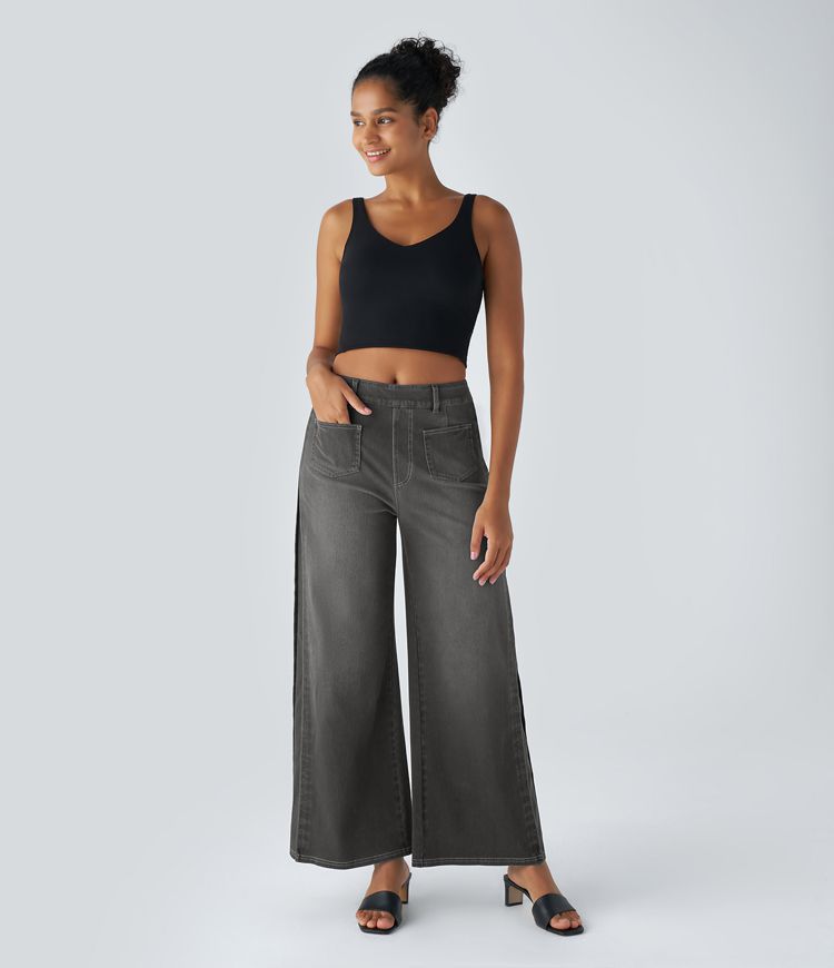 Wide-Leg Cropped Jeans | Cotton Denim | Modern and Versatile