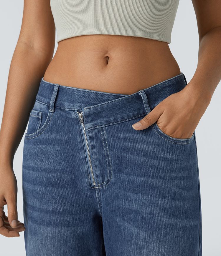 High-Waisted Straight-Leg Denim Jeans | 100% Cotton | Classic and Versatile