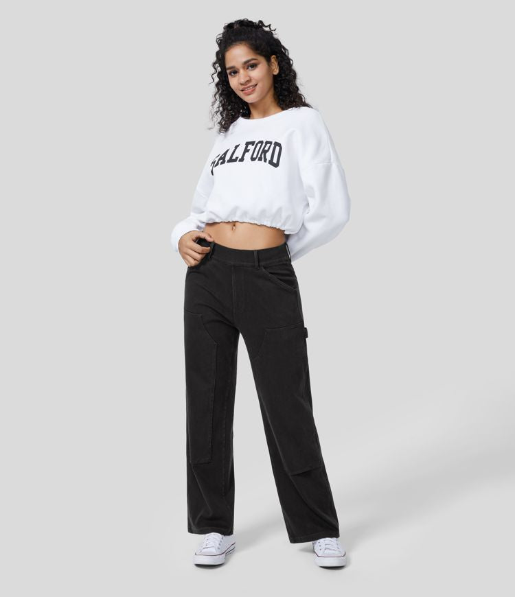 Wide-Leg Black Pants | High-Waisted | Stretch Cotton