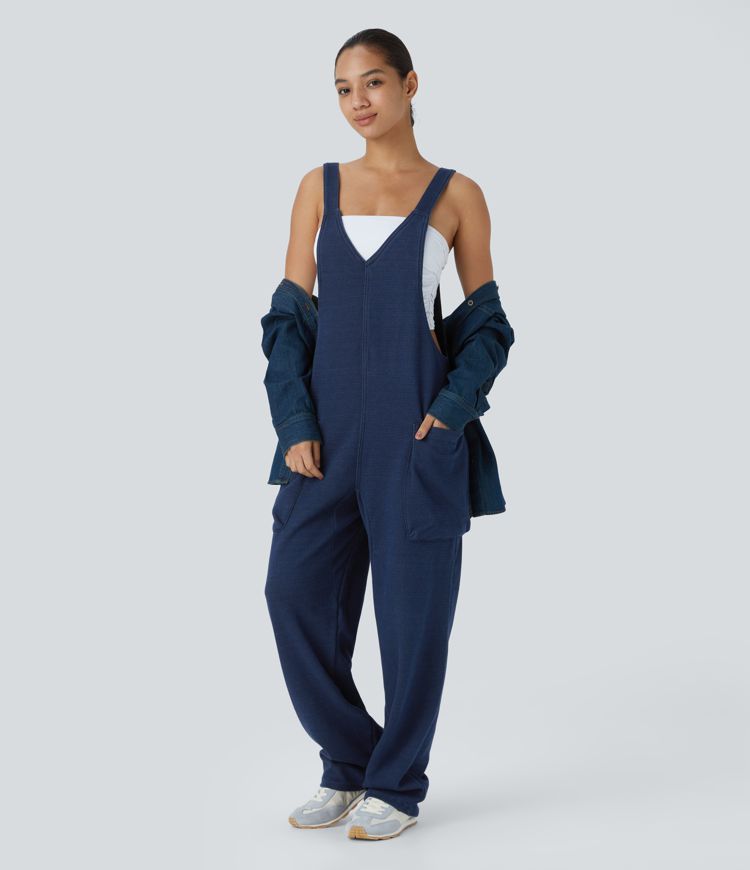 Wide-Leg Overalls | Adjustable Straps | Casual Comfort