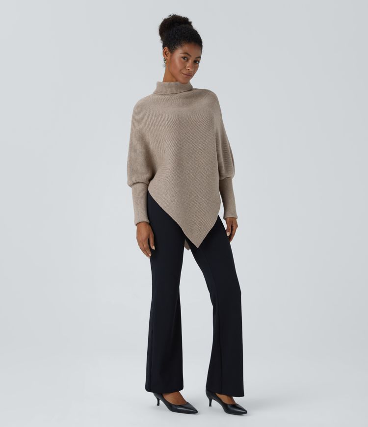 Asymmetrical Turtleneck Sweater | Wool Blend | Modern and Cozy