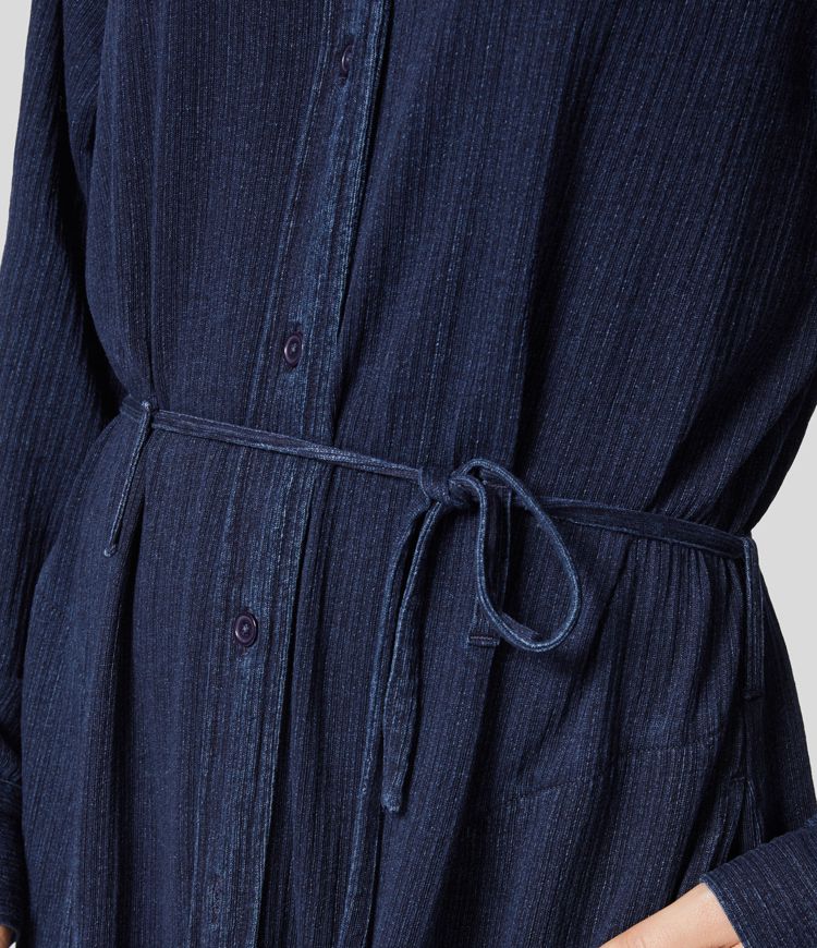 Navy Shirt Dress | Cotton | Flowy and Elegant