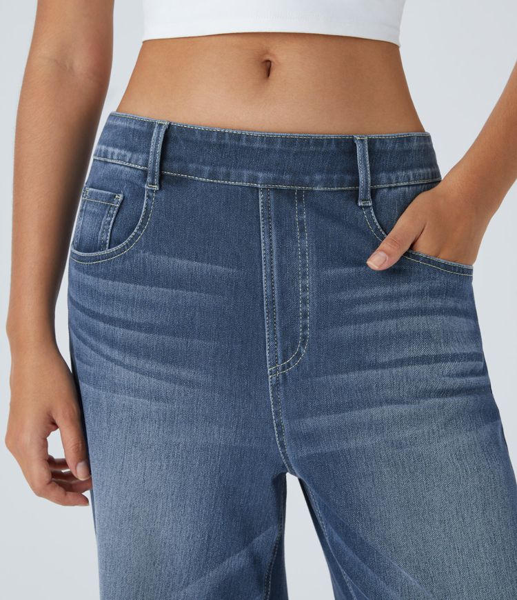 High-Waisted Wide-Leg Jeans | Stretch Denim | Relaxed and Stylish