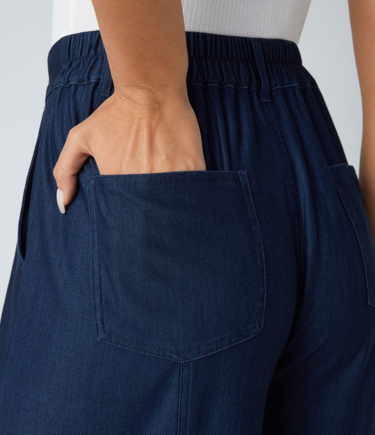 Wide-Leg Navy Pants | Tencel | Lightweight and Versatile