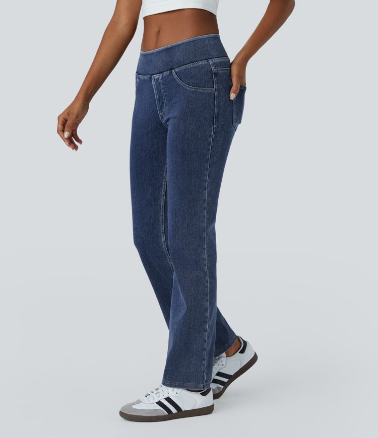 High-Waisted Straight-Leg Jeans | Stretch Denim | Classic Fit