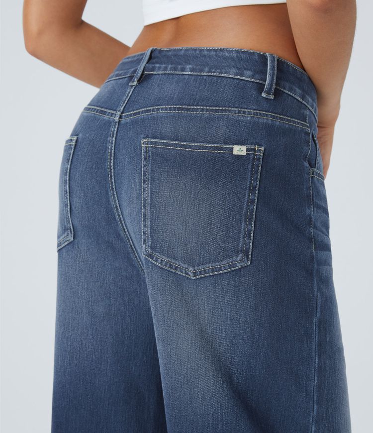 High-Waisted Wide-Leg Jeans | Stretch Denim | Relaxed and Stylish