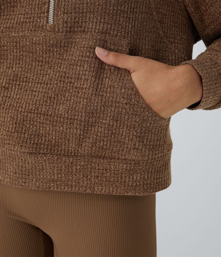 Half-Zip Sherpa Pullover | Plush Fabric | Cozy and Stylish