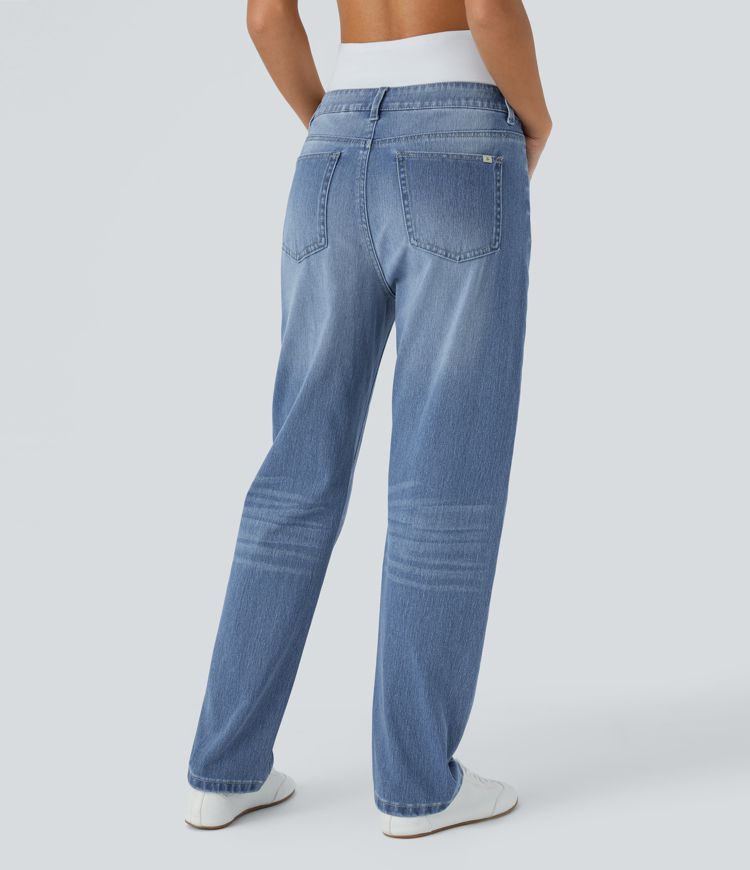 Straight-Leg High-Waisted Jeans | Light Wash Denim | Timeless Casual Style