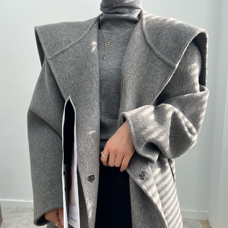 Structured Wool-Blend Coat | Bold Shoulders | Belted Silhouette