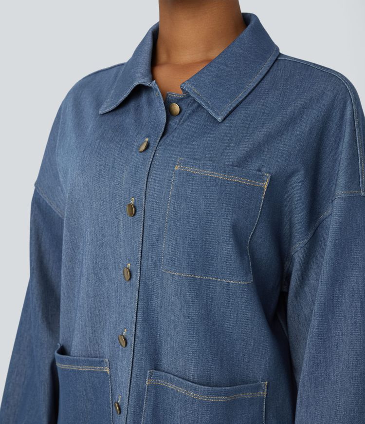 Oversized Denim Jacket | 100% Cotton | Relaxed Fit