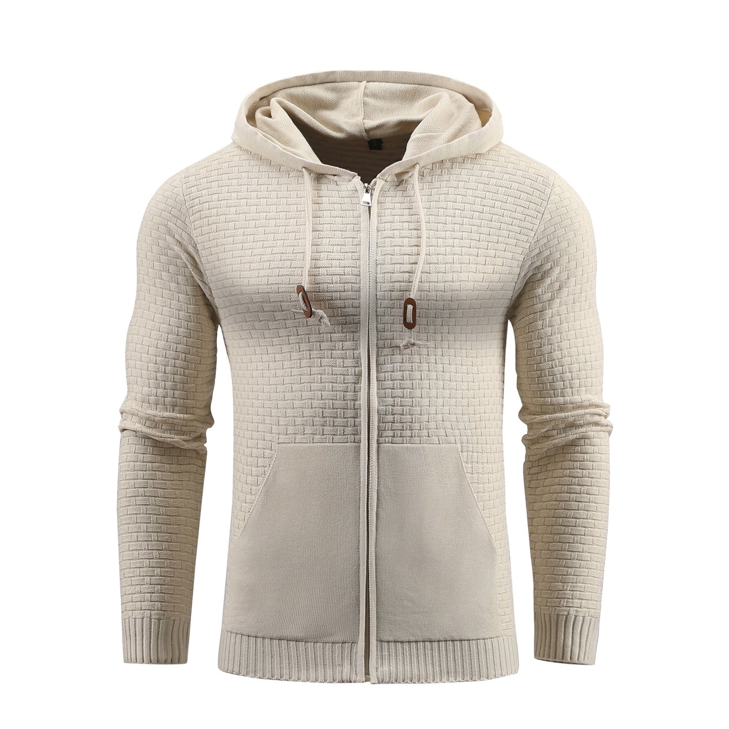 Textured Zip-Up Hoodie | Slim Fit | Casual Comfort