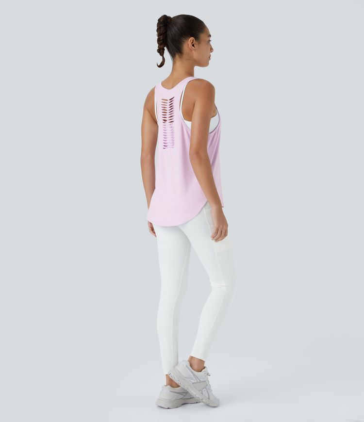 Cut-Out Back Tank Top | Active | Lightweight and Stylish