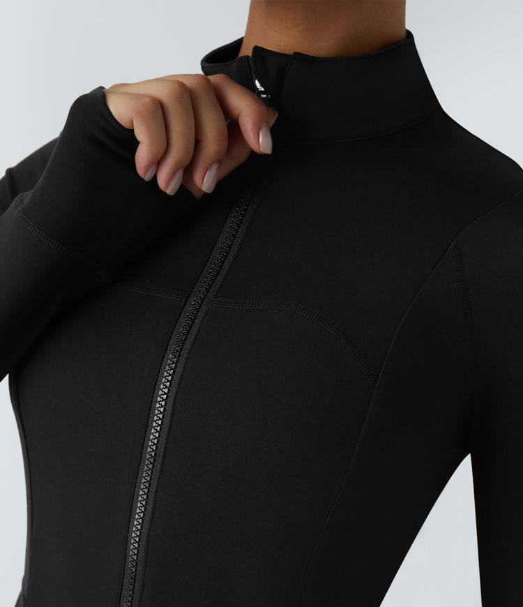 Fitted Zip-Up Jacket | Stretchy Activewear | Lightweight and Stylish