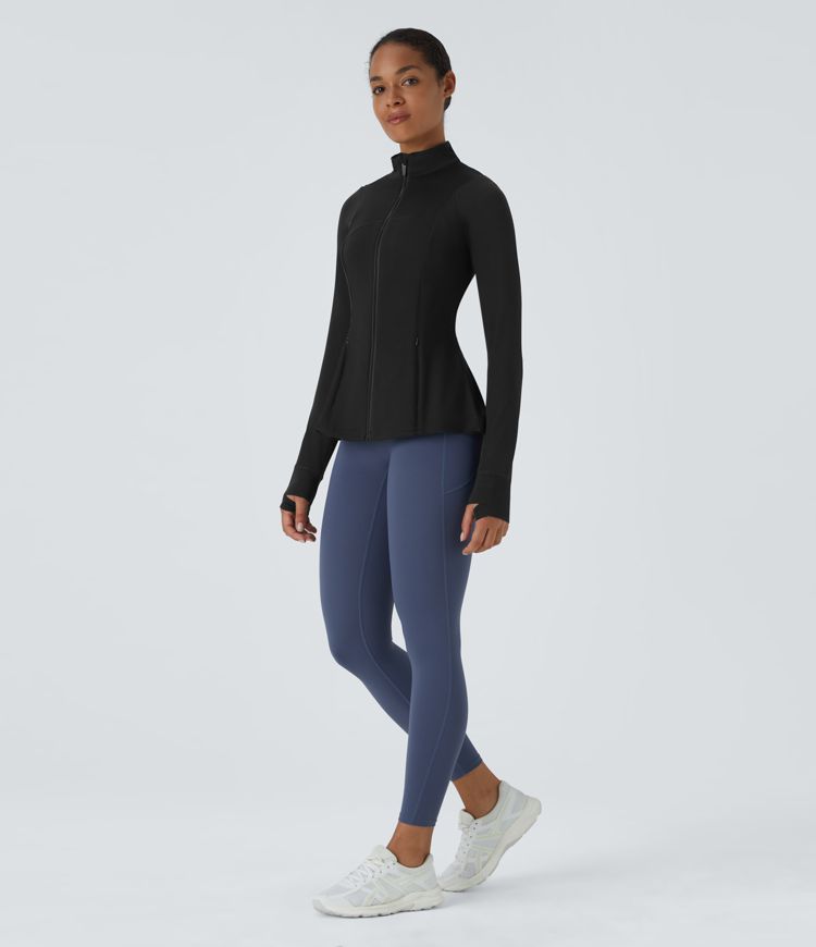 Fitted Zip-Up Jacket | Stretchy Activewear | Lightweight and Stylish