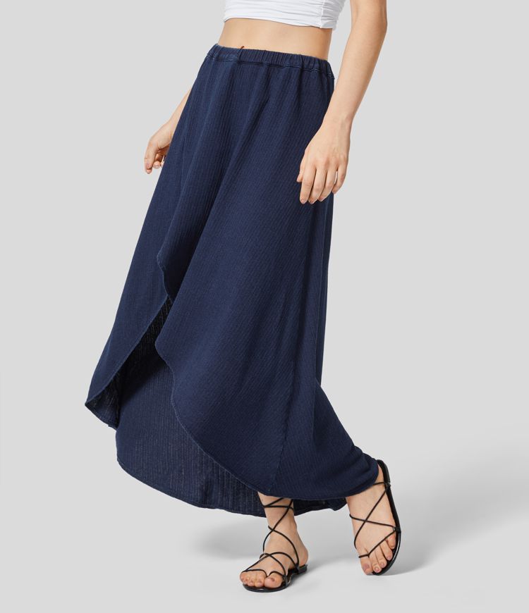 High-Low Wrap Maxi Skirt | Cotton | Flowy and Elegant