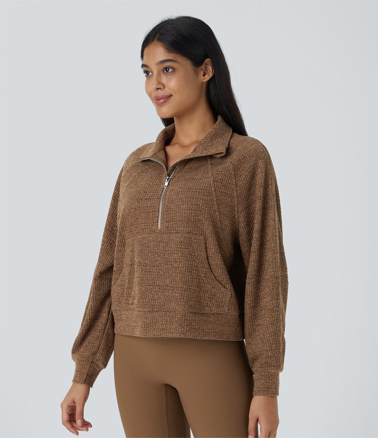 Half-Zip Sherpa Pullover | Plush Fabric | Cozy and Stylish