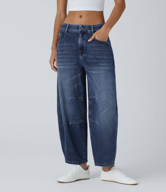 Relaxed Fit High-Waisted Jeans | Dark Wash Denim | Casual Everyday Style