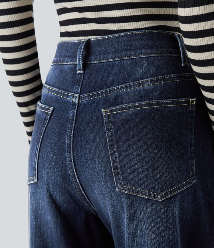 High-Waisted Wide-Leg Jeans | Cotton Denim | Timeless and Flattering