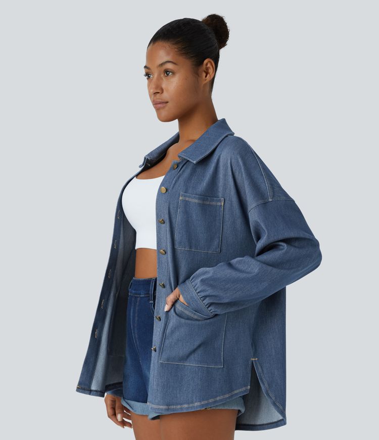 Oversized Denim Jacket | 100% Cotton | Relaxed Fit