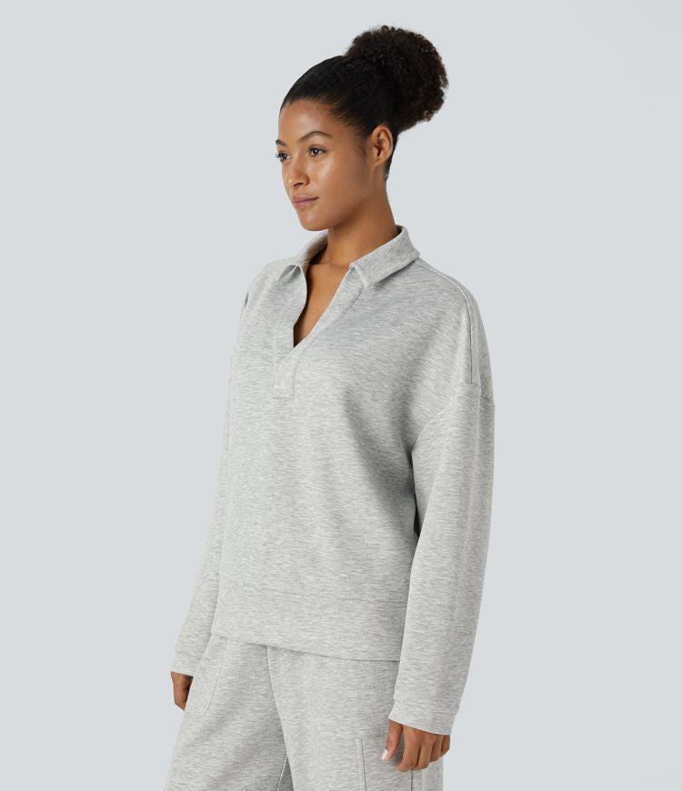 Collared Half-Zip Pullover | Cotton-Blend | Relaxed and Polished