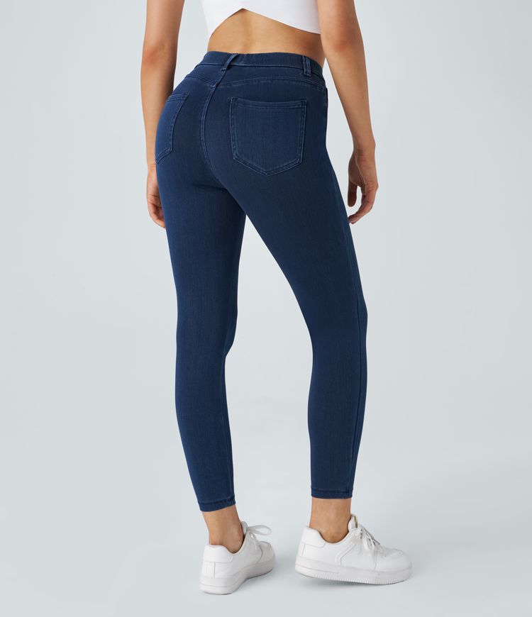 High-Waisted Pull-On Jeggings | Stretch Denim | Sleek and Comfortable