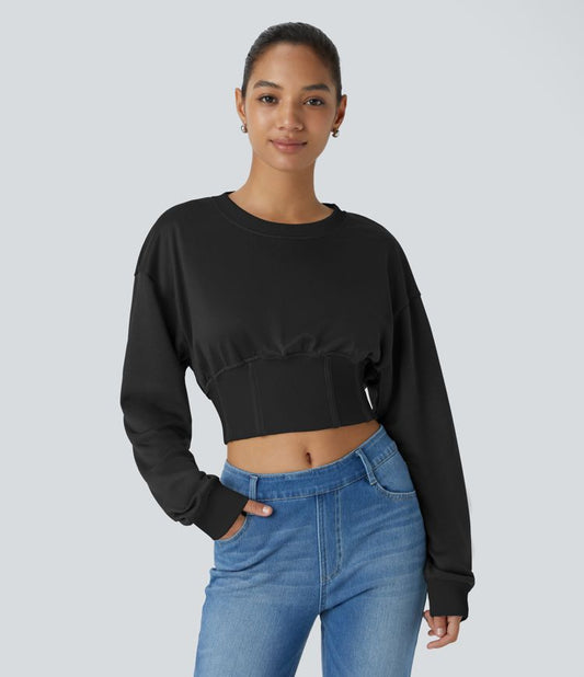 Cropped Black Sweater | Fitted Waist | Trendy and Comfortable