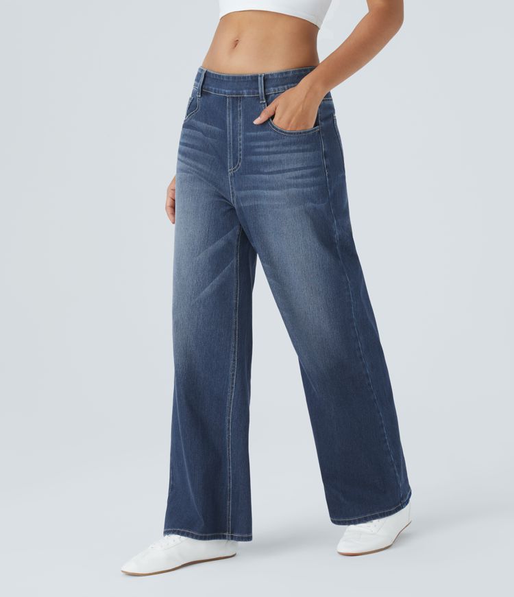 High-Waisted Wide-Leg Jeans | Stretch Denim | Relaxed and Stylish