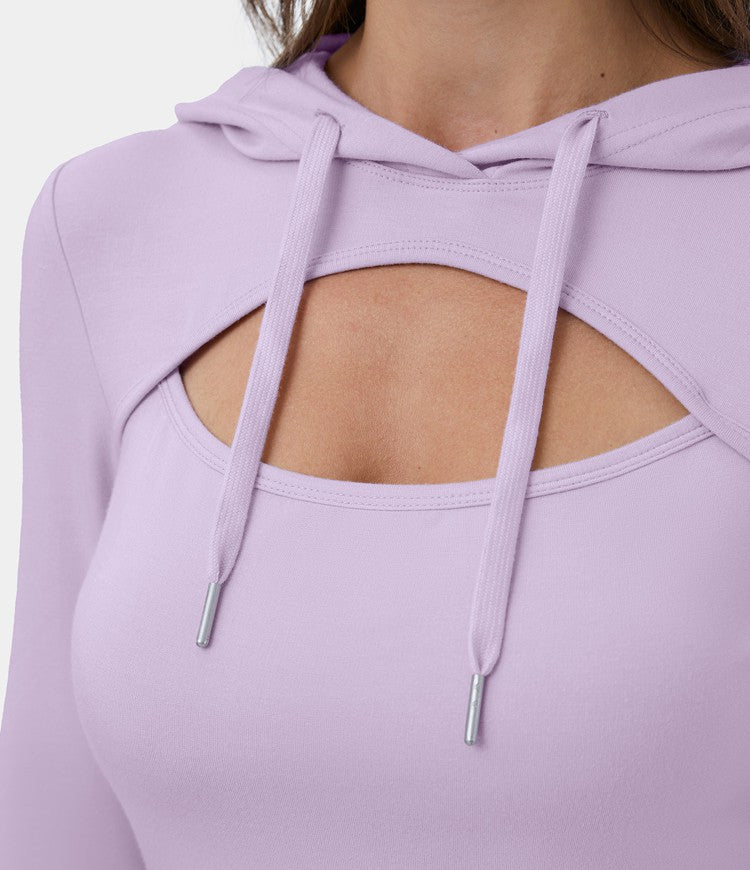 Fitted Lavender Hoodie | Stretch Fabric | Chic and Functional