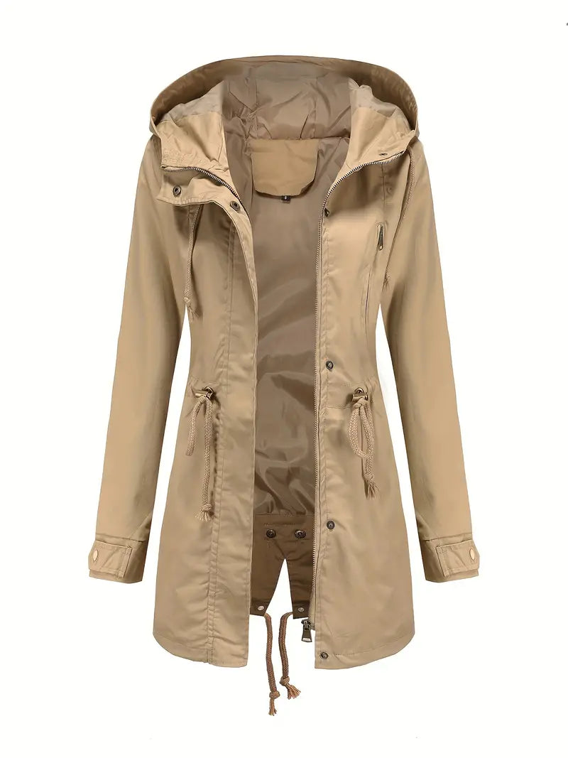 Hooded Drawstring Parka Jacket | Lightweight Warmth | Adjustable Fit | Casual Outdoor Style