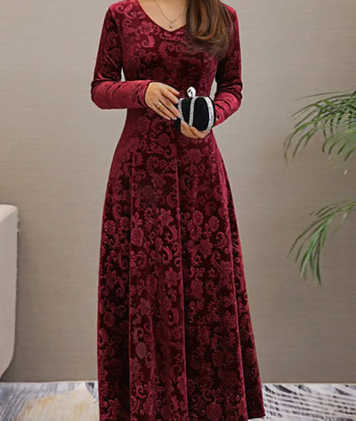Carina - Long Sleeve Maxi Dress