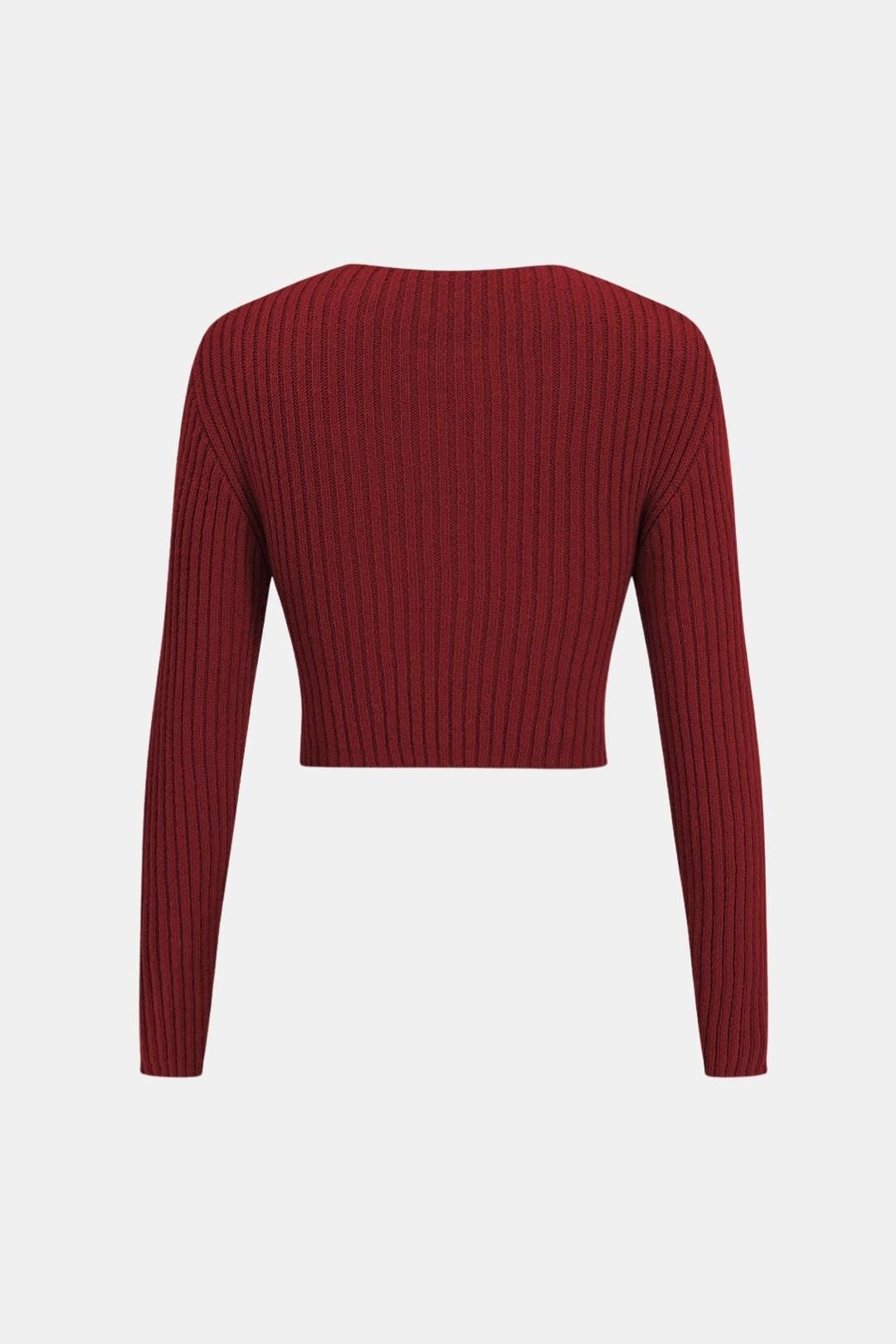 Adaline – Crossed Ribbed Sweater Long-Sleeve Top