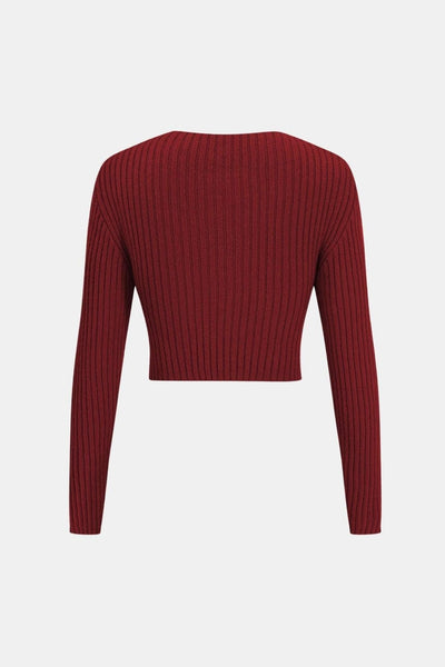 Adaline – Crossed Ribbed Sweater Long-Sleeve Top