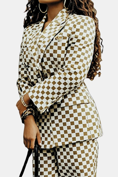 Aitana – Urban Plaid Tailored Lapel Blazer