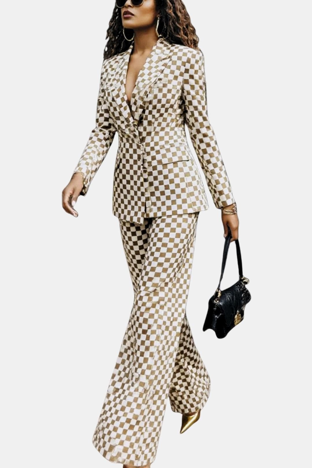 Aitana – Urban Plaid Tailored Lapel Blazer