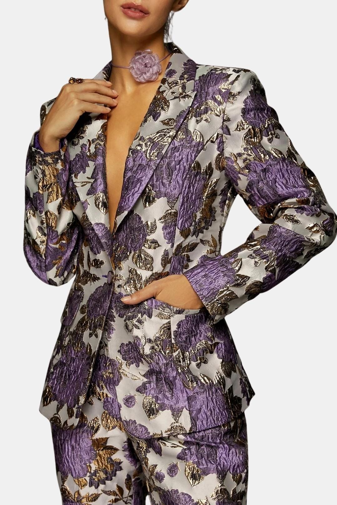 Alaina – Elegant Jacquard Tailored Blazer