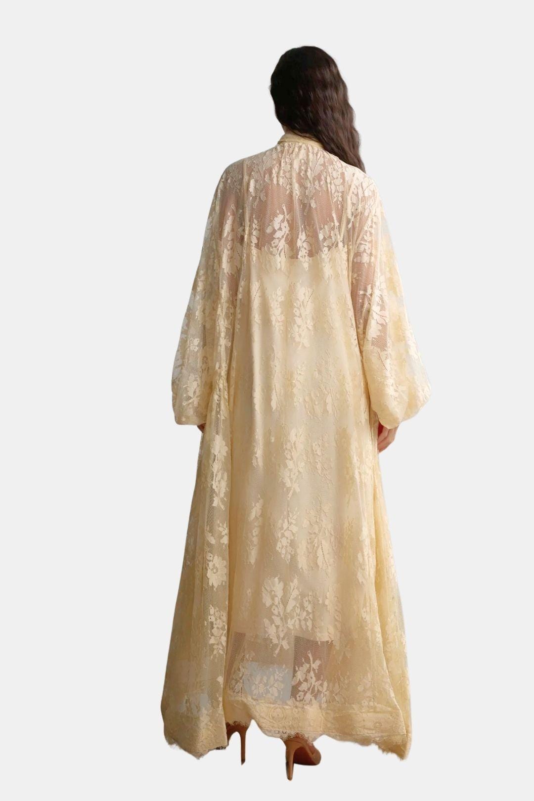 Alessa – Sheer Floral Lace Maxi Dress