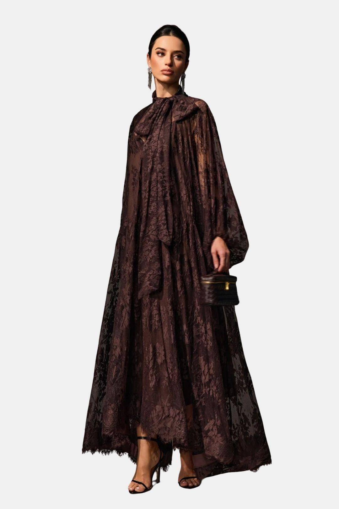 Alessa – Sheer Floral Lace Maxi Dress