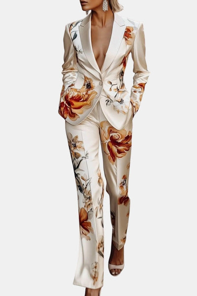Alfreda – Luxury Satin Floral Statement Blazer